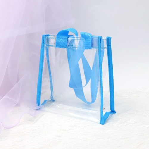 PVC 투명 비닐가방 소 [파랑]