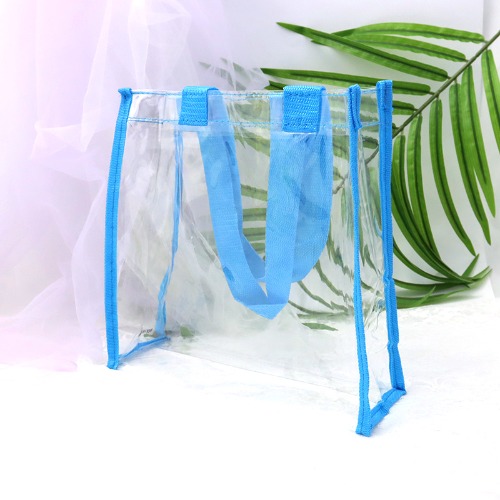 PVC 투명 비닐가방 대 [파랑]