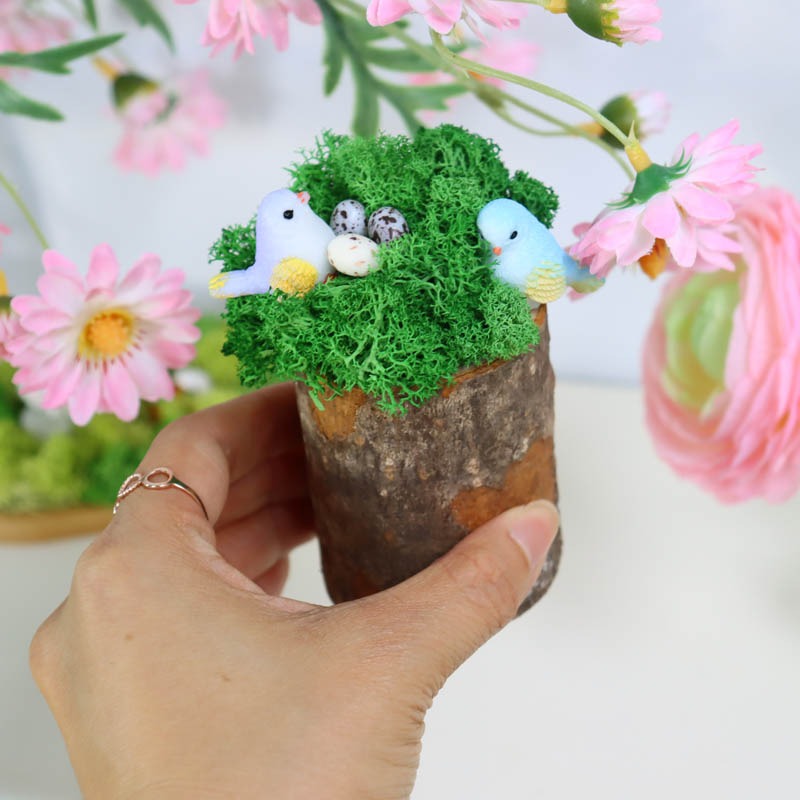 그린모스 통나무위의 꽃새들 DIY 패키지