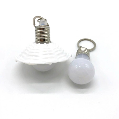 흰색 갓이있는 세트 LED꼬마전구 열쇠고리(흰색불빛)