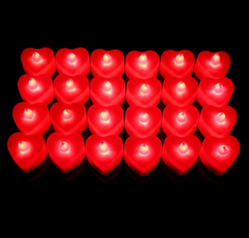 하트 LED촛불티라이트(빨강)