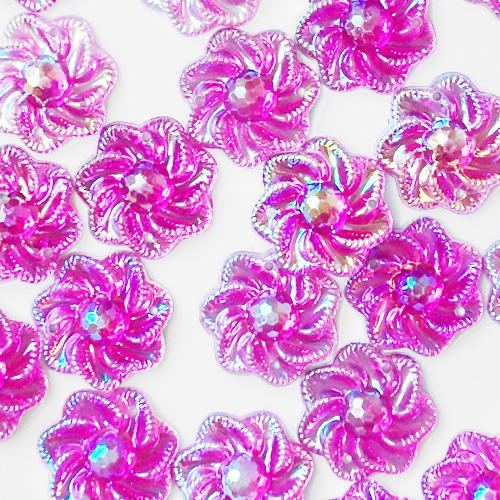 단면비즈(회오리레인보우)-분홍