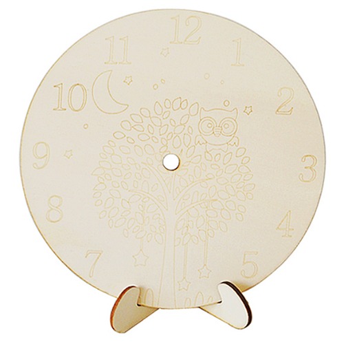 나무시계판(부엉이)15cm