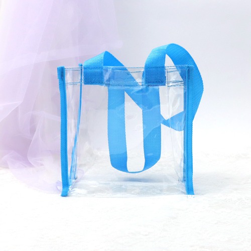 PVC 투명 비닐가방 소 [파랑]