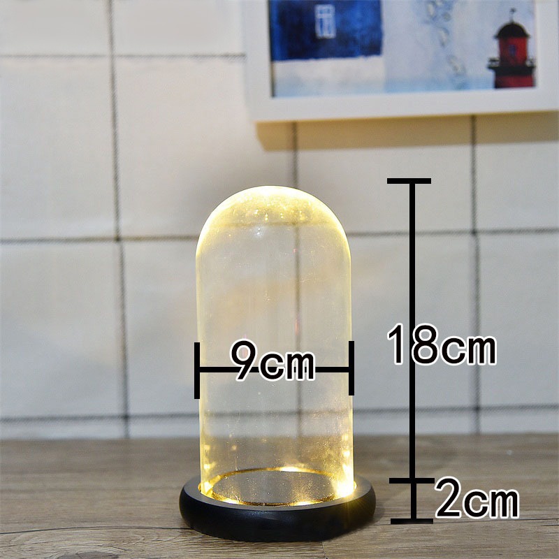 LED 받침 유리돔 피치 블랙 0025 [9cm*18cm]
