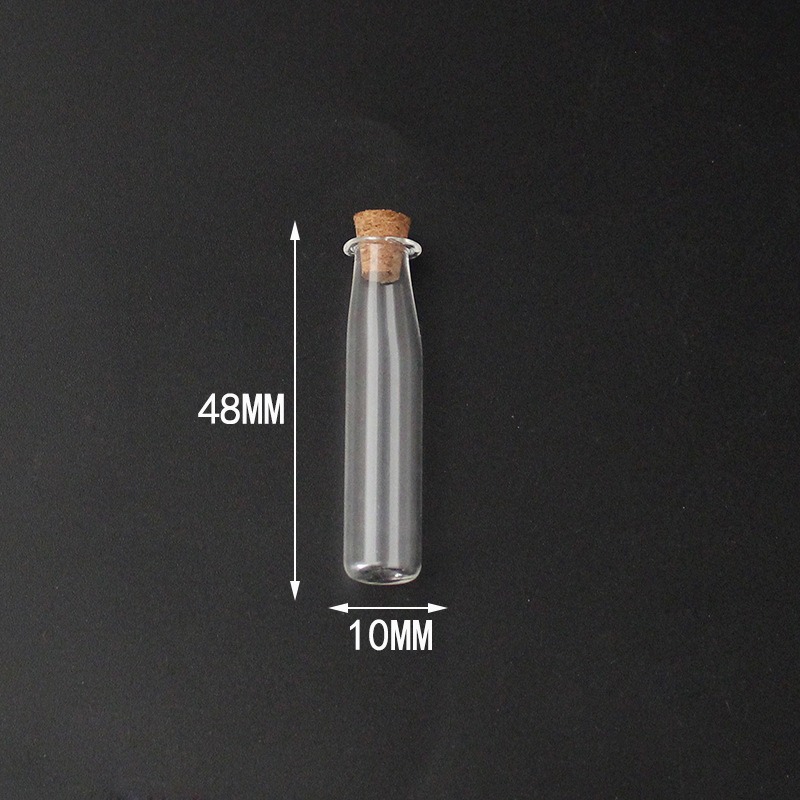 13. 투명관 모양 미니유리용기 코르크 마개 246935 [10mm*48mm]