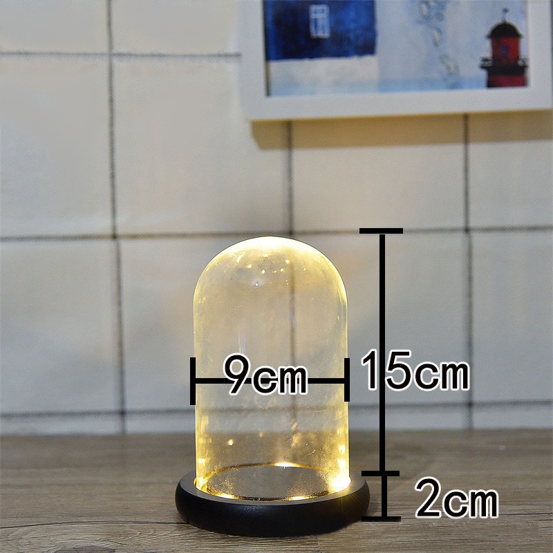 LED 받침 유리돔 피치 블랙 0025 [9cm*15cm]