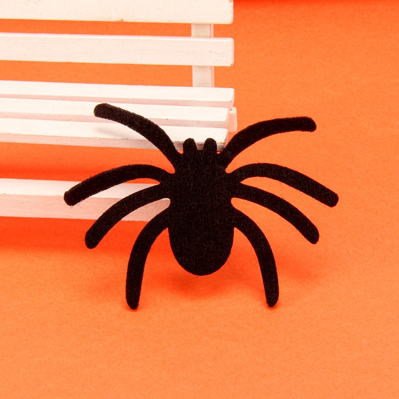 펠트장식 할로윈 검은색 거미 8*6cm [A0169]