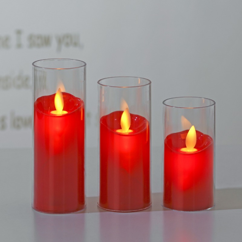 크리스마스 촛불 램프 레드 10.4~14.4cm jslz-013 [3종 택1]